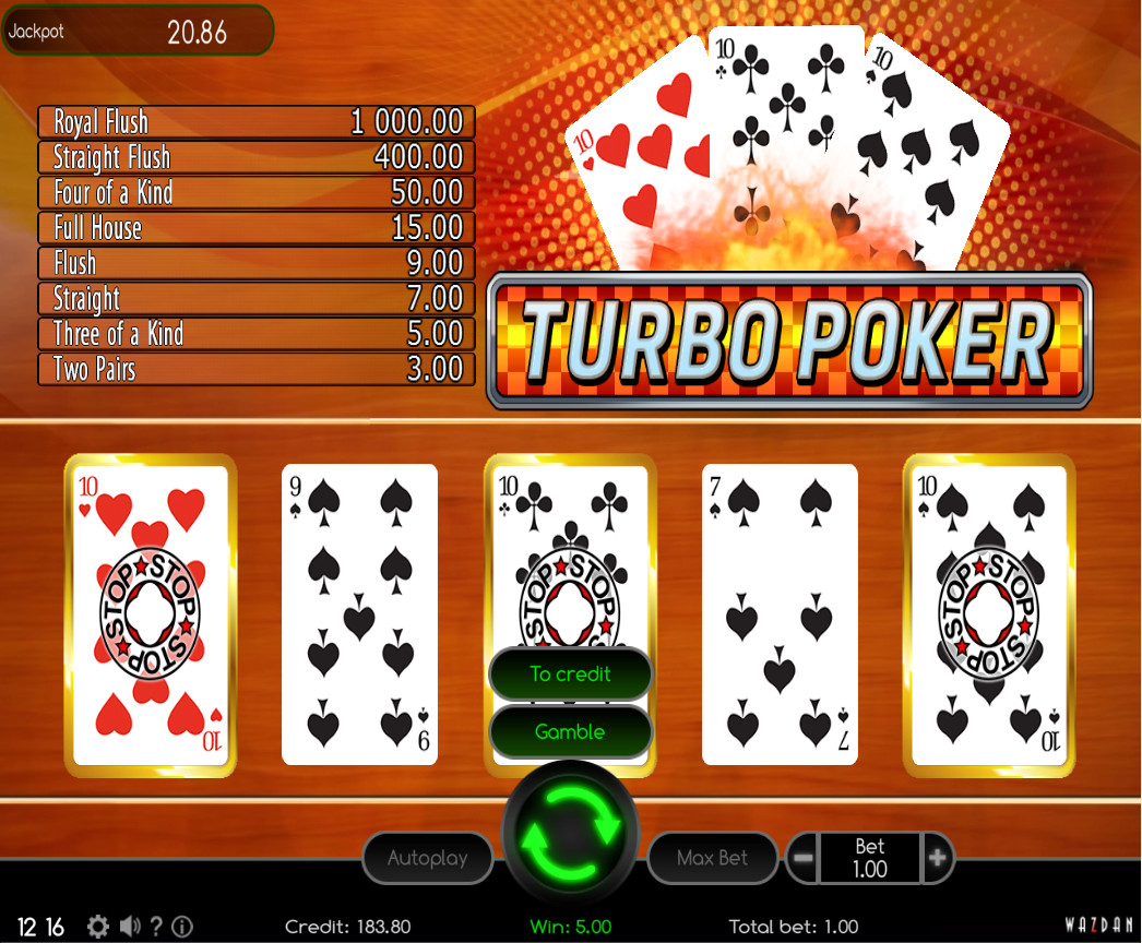 азартная онлайн-игра "Турбопокер"